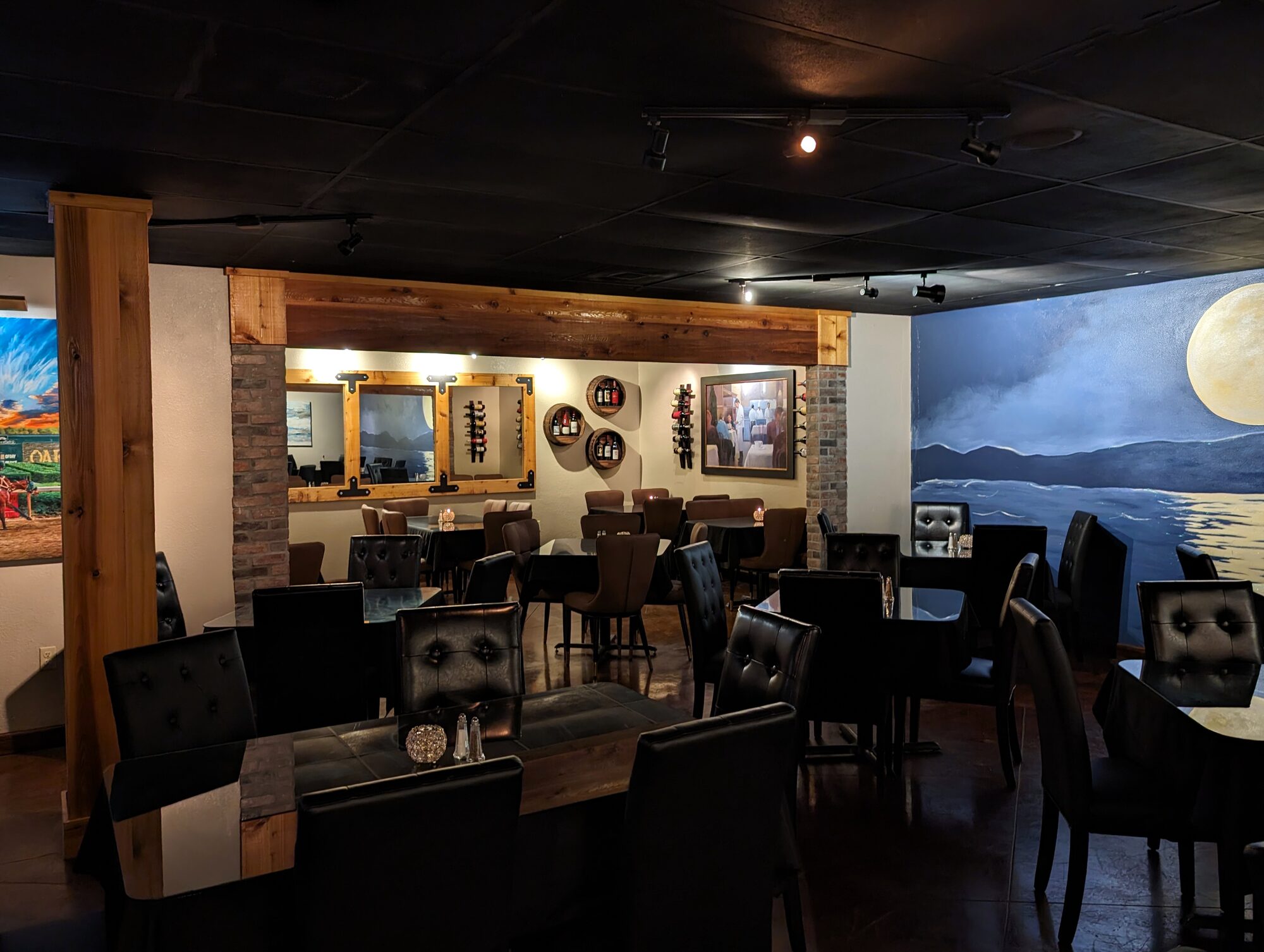 Wide shot of the new back room at Luna Bella