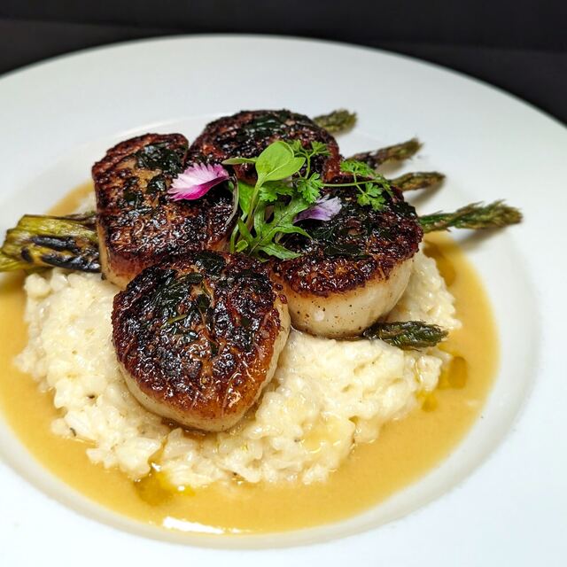 Market fresh scallops.